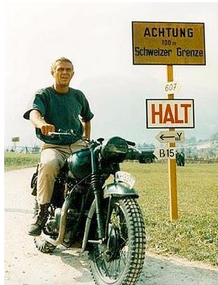 The Bike that McQueen is sitting on, is the same bike that "Fonzie " (Henry Winkler),from happy days road as well.